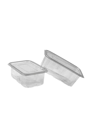 Kullan At Tek Kullanımlık Plastik Sızdırmaz Kapaklı Kap Kase Saklama Kabı 1000 Gr Cc 100 Adet Şeffaf