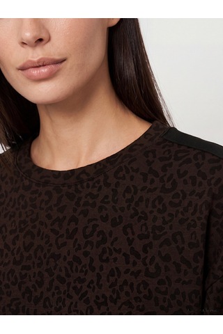Lcw Everyday Kahverengi Leopar Desenli Soft Touch Kadın Tunik
