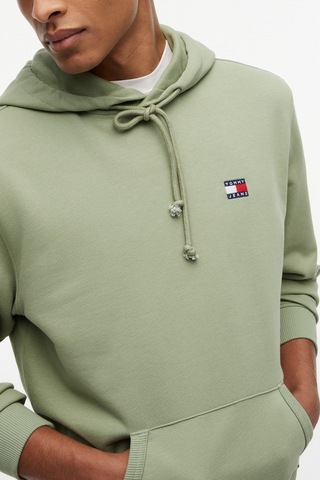 Tommy Hilfiger Tjm Regular Badge Erkek Yeşil Hoodie-16112