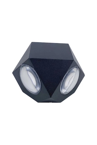 Ycl 8 W Piramit Led Duvar Aplik - Gün Işığı 3000k - Siyah -ıp44 Siyah