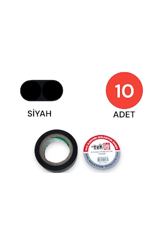 Tek-iş Izole Bant Elektrik Bandı Siyah 10 Adet