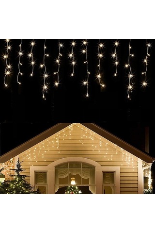 Fastbuy Soğuk Beyaz Led Icicle Dize Işıklar 4m 12m Peri Işıklar Noel Çelenk Yeni Yıl Düğün Teras Bahçe Partisi Koridor Saçak Soğuk Beyaz