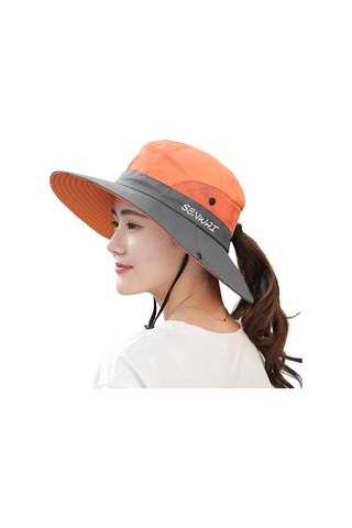 Uv Işınlarına Karşı Koruyucu Geniş Kenarlı Güneş Şapkası - Hafif Ve Konforlu Yaz Aksesuarı Turuncu