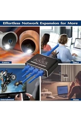 Ethernet Splitter, Gigabit Ağ Bölücü, Bilgisayar, Hub, Anahtar, Yönlendirici 1x4 Portlu, Evrensel Ağ Genişletici, Usb-c Güç Girişli, 1000mbps Rj45 Lan İnternet Splitter Eşzamanlı Çalışma