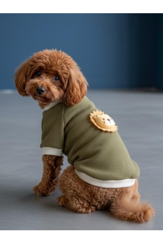 Minik Aslan Köpek Sweatshirt Haki