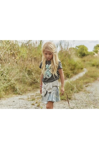 Mayoral Kız Çocuk Pile Detaylı Jean Etek 3902 Mavi