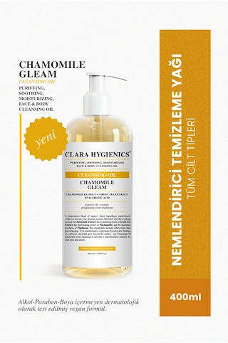 Clara Hygienics Chamomile Gleam Arındırıcı Yağ Bazlı Makyaj Temizleyici Yüz Ve Vücut Temizleme Yağı 400 ML