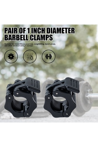 Monyee 25mm Nilon Barbel Klemeleri - Hızlı Kurulum, Güçlü Tutuş - Ağırlık Antrenmanı, Squat, Bench Press İçin Güvenli Kilitler - 4 Renk Seti Siyah+mavi+yeşil+kırmızı