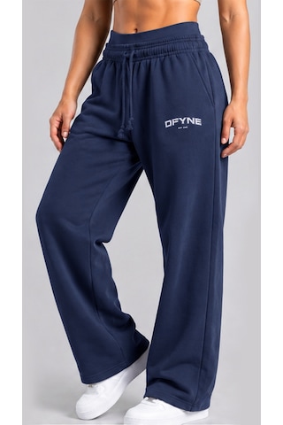 Dfyne Regular Kadın Lacivert Bol Paça Oversize Eşofman Altı