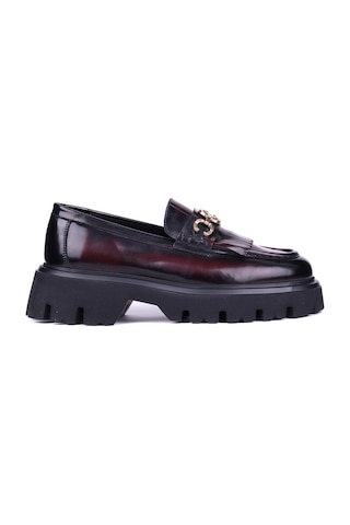 Shoetyle - Bordo Hakiki Açma Deri Püsküllü Erkek Günlük Ayakkabı 115-k594-1363 Bordo