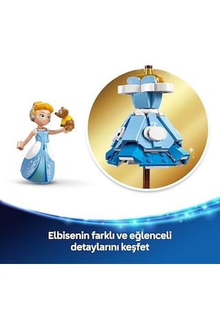 Sindirella&apos Nın Elbisesi 43266-9 Yaş Ve Üzeri Prenses Seven Kız Ve Erkek Çocuklar İçin Sergileme Standı Ve Sindirella Mini Bebeği İçeren Yaratıcı Oyuncak Yapım Seti 474 Parça