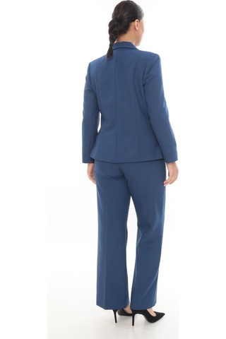 Prenses Kadın Şık Blazer Ceket Pantolon Takım Zarif Günlük Ofis Model İndigo
