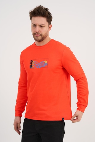 Alexander Gardi Alexandergardı Bisiklet Yaka Baskılı Uzun Kollu Sweatshirt E25-724a Turuncu