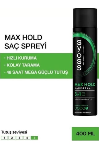 Syoss Maksimum Tutuş Sprey 400 ml x 2 Adet