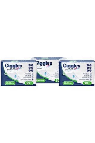 Giggles 60x90 Yatak Koruyucu Örtü 3 Paket 90 Adet