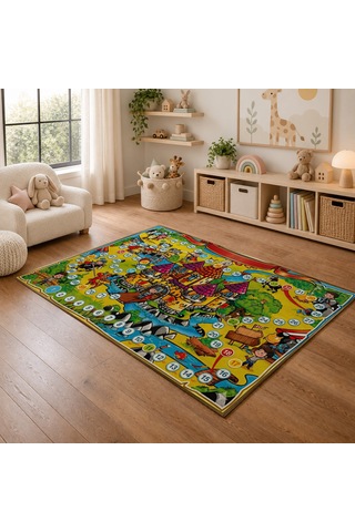 Kartela Halı Orta Çağ Macerası Sayılı Kaymaz Taban Çocuk Oyun Halısı - 60 X 90 Cm Çok Renkli