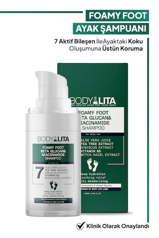 Foamyfoot Ayak Kokusu Giderici Çay Ağacı ve 7 Aktif İçerikli Ayak Köpük Şampuanı 100 ML