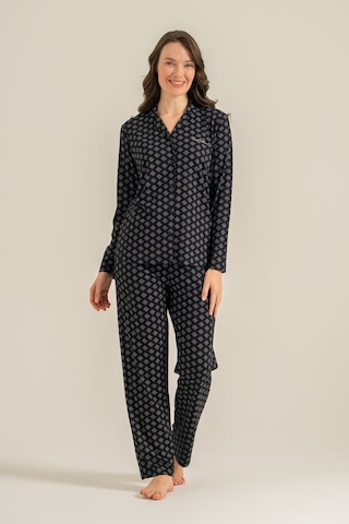 Pierre Cardin Kadın Siyah Nakışlı Gömlek Pijama Takımı Pc9290-s-v1 Pc9290-s-v1