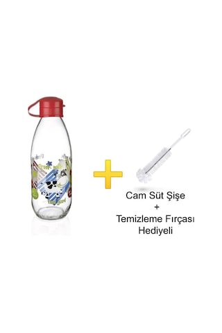 Titiz Süt Su Şişesi Moo Bottle 1 Litre Şişe Temizleme Fırçası