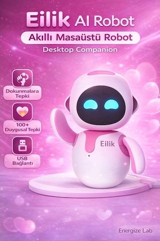 Eilik Akıllı Masaüstü Robot Oyuncak Aı Robot Desktop Companion Robot Evcil Robot Yeşil Pembe