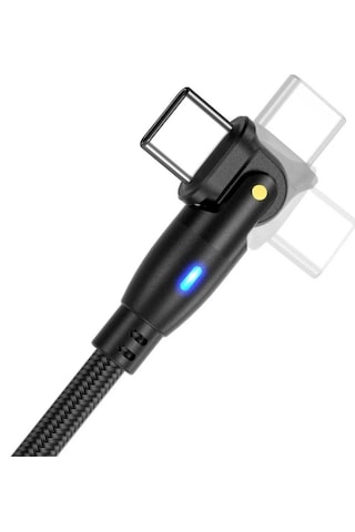 1 Metre 100 Watt Usb Type-c Erkek 180 Döner Uç Hızlı Şarj & Data Kablosu