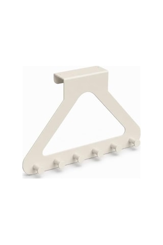 Beyaz Kapı Arkası 6 Kancalı Modern Askı Üçgen Tasarımlı Kapı Askılığı Metal Düzenleyici Çok Amaçlı Havlu Çanta Mont Askısı Pratik Organizer Acı Kahverengi