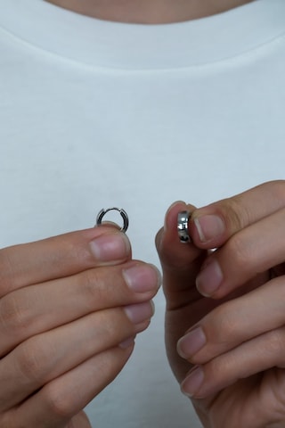 Bombeli Halka Unisex Erkek Bayan Geniş Çelik Küpe Çifti 6 MM Mse7