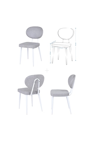 Vilinze Deniz Sandalye Biga Mdf Sabit Metal Ayak Mutfak Masası Takımı - 70x120 Cmbiga70120yr-bn-lkn01-beyaz-dnz-saçıkgri Sigma Açık Gri