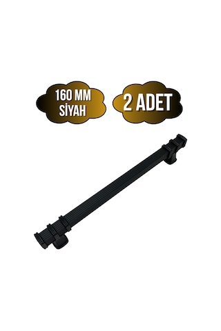 Kare Çizgili Siyah Metal Dolap Kulpu Mobilya Ve Mutfak Dolap Kulpu Siyah 160mm 2 Adet Siyah