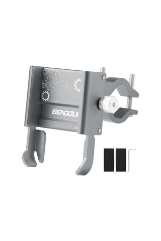 Bengguo-al Alaşım Bisiklet Cep Telefonu Tutucu Scooter Dönebilen,y28006t-2 Gri