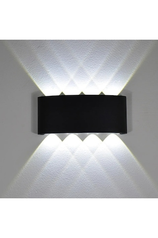 Reedark 8w Ip65 Su Geçirmez Dış Mekan Led Duvar Lambası - Metal Yapı, 6500k Beyaz Işık, Kolay Kurulum - İç/dış Mekan Kullanıma Uygun Siyah
