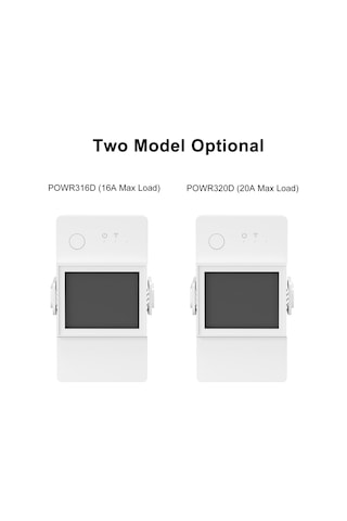 Xindoker Sonoff Powr320d Beyaz Akıllı Elektrik Sayaçlı Anahtar, Lcd Ekranlı, 20a Maksimum, Wi-fi İle Kontrol, Ewelink Uygulaması Desteği