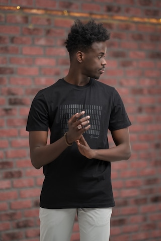 Slim Fit Pamuklu Önü Baskılı Sıfır Yaka T-shirt Siyah