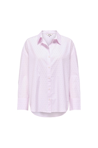 Only Onloregon Pamuk Karışımlı Taş Detaylı Oversize Uzun Kollu Gömlek Bayan Gömlek 15348536 Pembe