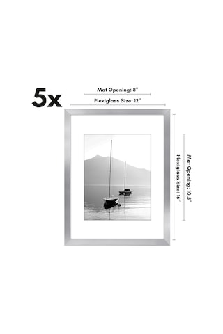 Americanflat Cilalı Pleksiglaslı Resim Çerçevesi, 30,5 X 40,6 Cm, 5 Adet, Paspartulu 21,6 X 28,9 Cm Çerçeve Olarak