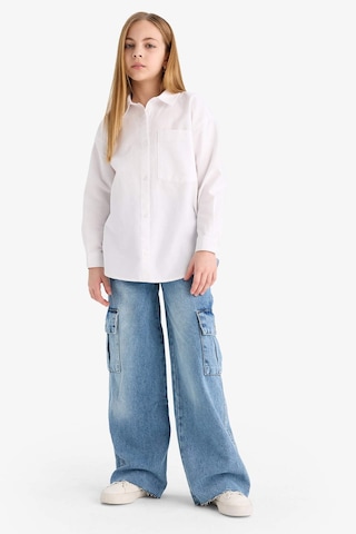 Defacto Kız Çocuk Okula Dönüş Oversize Geniş Kalıp Oxford Uzun Kollu Gömlek C7482a825auwt34 Beyaz