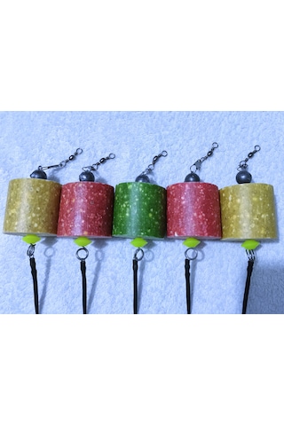 5 Adet Küspe'li Yüzen 14 Mm Sarı Boncuk'lu Sazan Rig Takımı