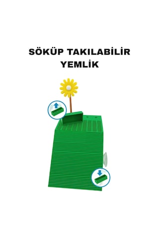 Ada Akvaryum Papatya Su Kaplumbağası Rampalı Dinlenme Platformu Yemlikli