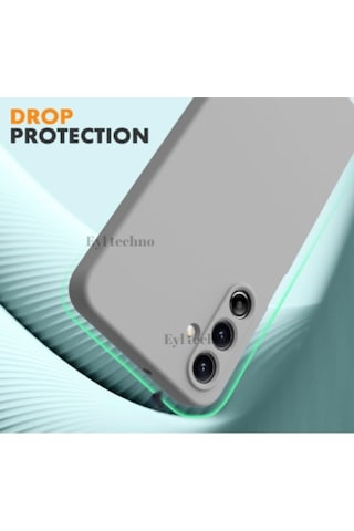 Samsung Galaxy Uyumlu A56 5g Kılıf Renkli Yumuşak Silikon Kapak Ekran Koruyucu Cam 9h Temperli -gri Gri
