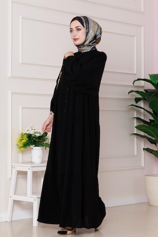 Robalı Azra Elbise-siyah-4806 Siyah