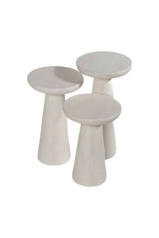 Mushroom 3'lü Zigon Sehpa Beyaz