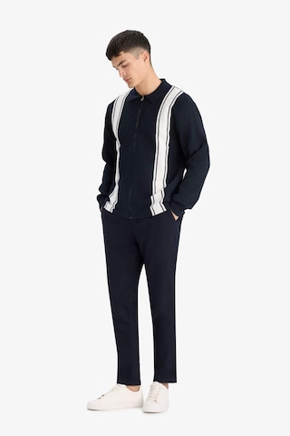 Defacto Standart Fit Polo Yaka Fermuarlı Çizgili Triko Hırka F4981ax25aunv64 Lacivert