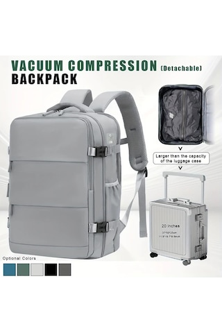 Dashanshop Gri Vakumlu Seyahat Sırt Çantası Kadınlar İçin Vakum Sıkıştırmalı Laptop Çantası Altın