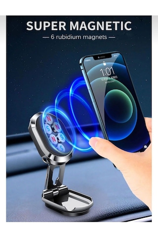 Metal Manyetik Telefon Tutucu Katlanabilir Montajı Ayarlanabilir 360 Derece Çok Amaçlı