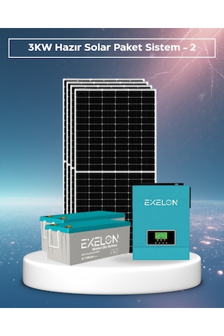 3kw Hazır Solar Paket - 2 24v Mppt Akıllı İnverter Off-grid Sistem