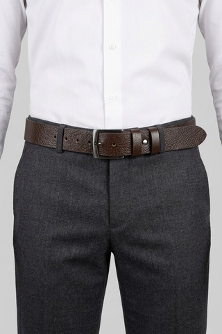 Firuze Tekstil Ltd Şti Hakiki Deri Erkek Spor Kemer - Kot Ve Jeans Pantolon Uyumlu 4.5 Cm Acı Kahverengi