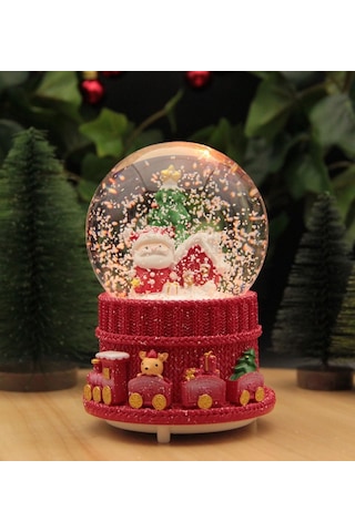 Hediyebiziz Yılbaşı Kar Küresi Noel Işıklı Ve Müzikli Christmas Noel Baba -a