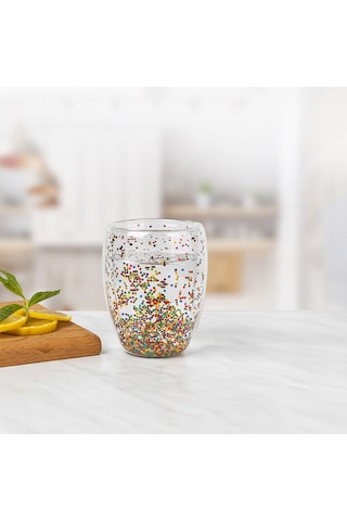 Glass In Love Çift Cidarlı Bardak - Simli