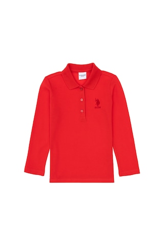 U.S. Polo Assn. Kız Çocuk Kırmızı Polo Yaka Basic Sweatshirt 50316836-VR030