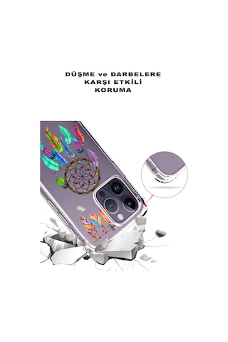 Prinrify Samsung Galaxy A34 Uyumlu Nazar Boncuğu 6 Baskılı Şeffaf Köşe Korumalı Antişok Kılıf